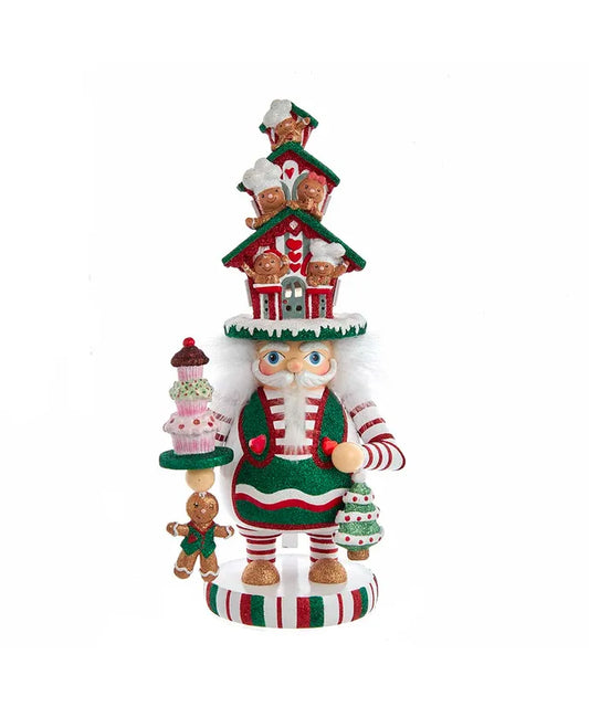 15" Hollywood Nutcrackers™ LED Gingerbread House Hat Nutcracker