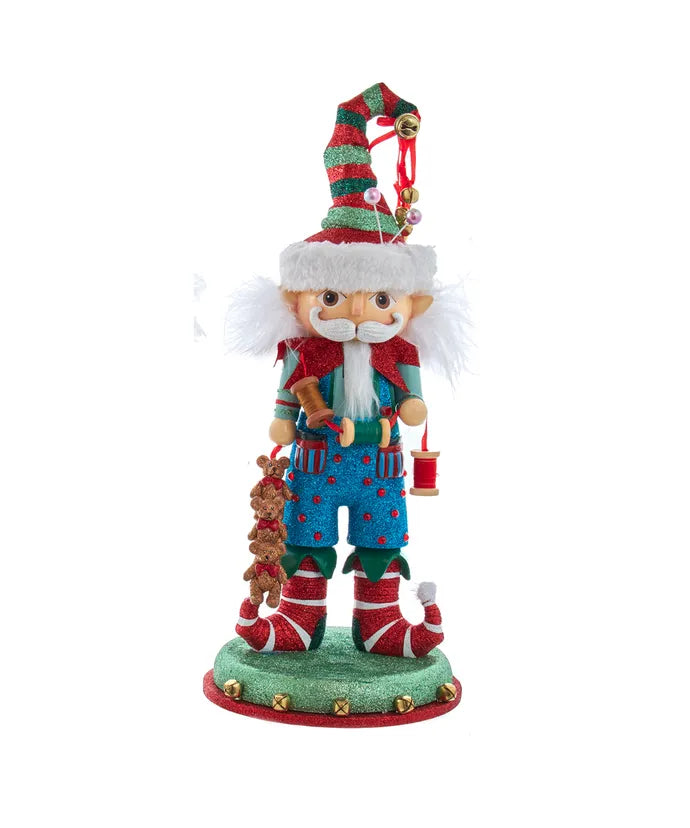 15" Hollywood Nutcrackers™ Elf With Teddy Bear Nutcracker