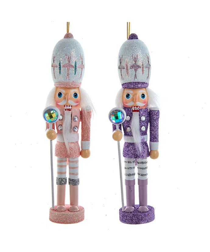 6" Hollywood Nutcrackers™ Purple and Pink Soldier Nutcracker Ornaments, 2 Assorted