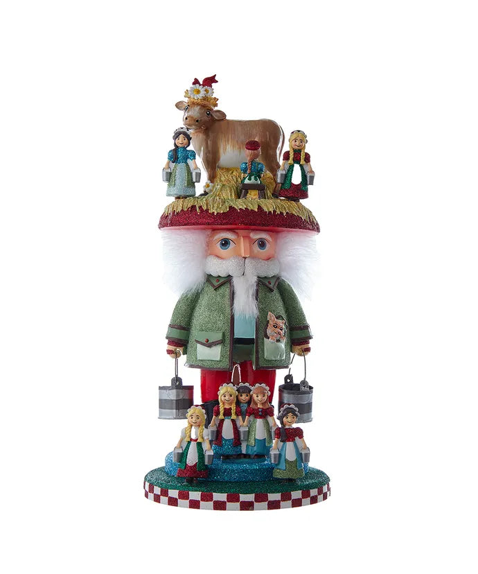 16.5" Hollywood Nutcrackers™ 8 Maids A Milking Nutcracker (8th in Series)