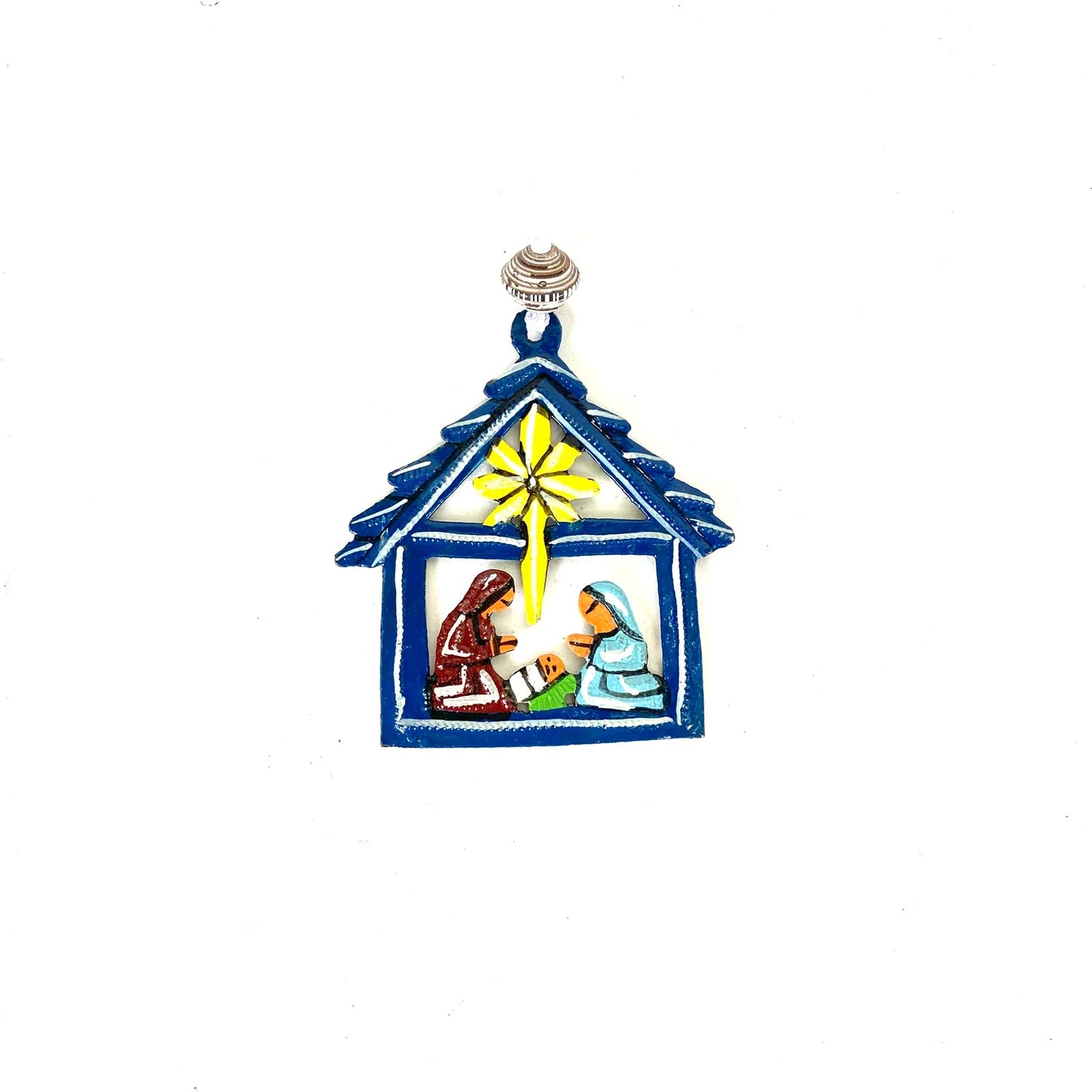 Small Nativity House Ornament