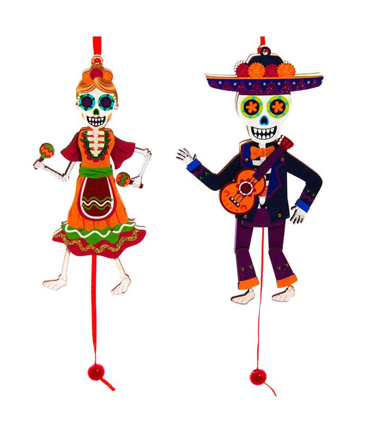 Day Of The Dead Skeleton Ornaments, 2 Assorted