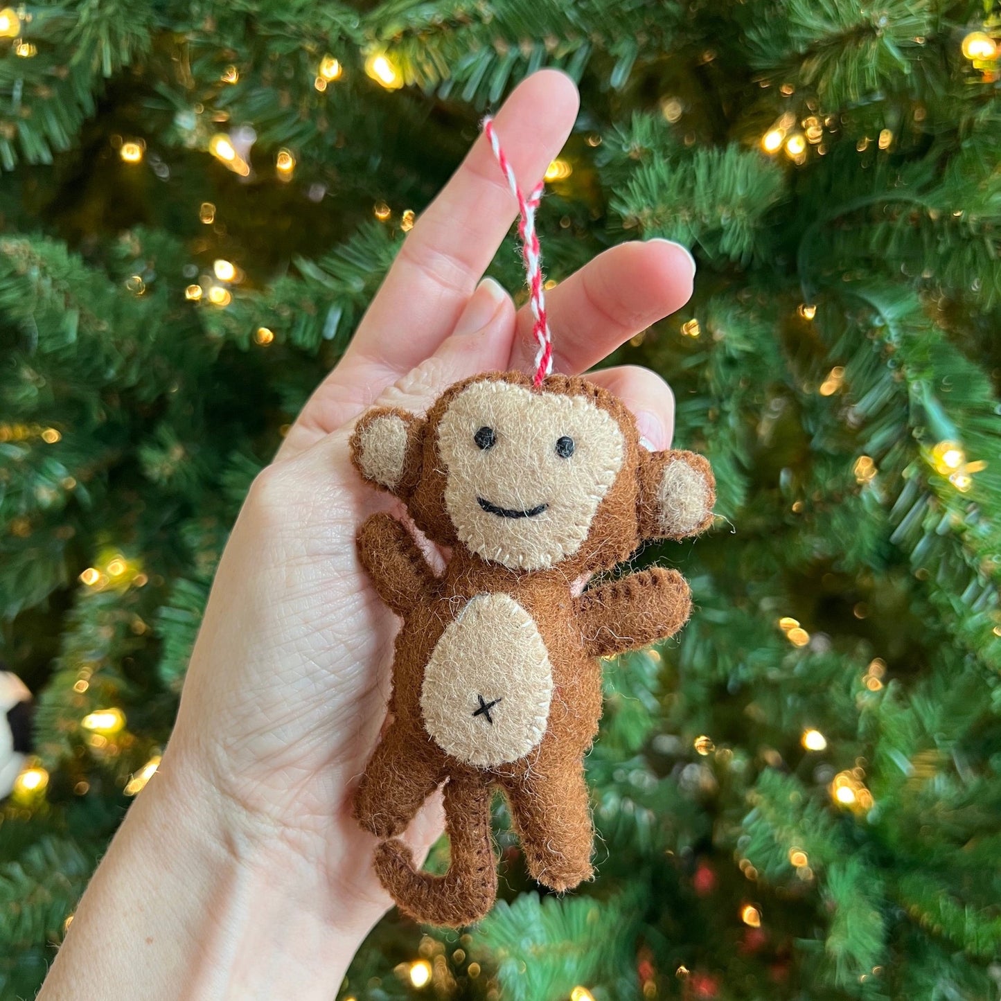 Monkey Wool Felt Ornament
