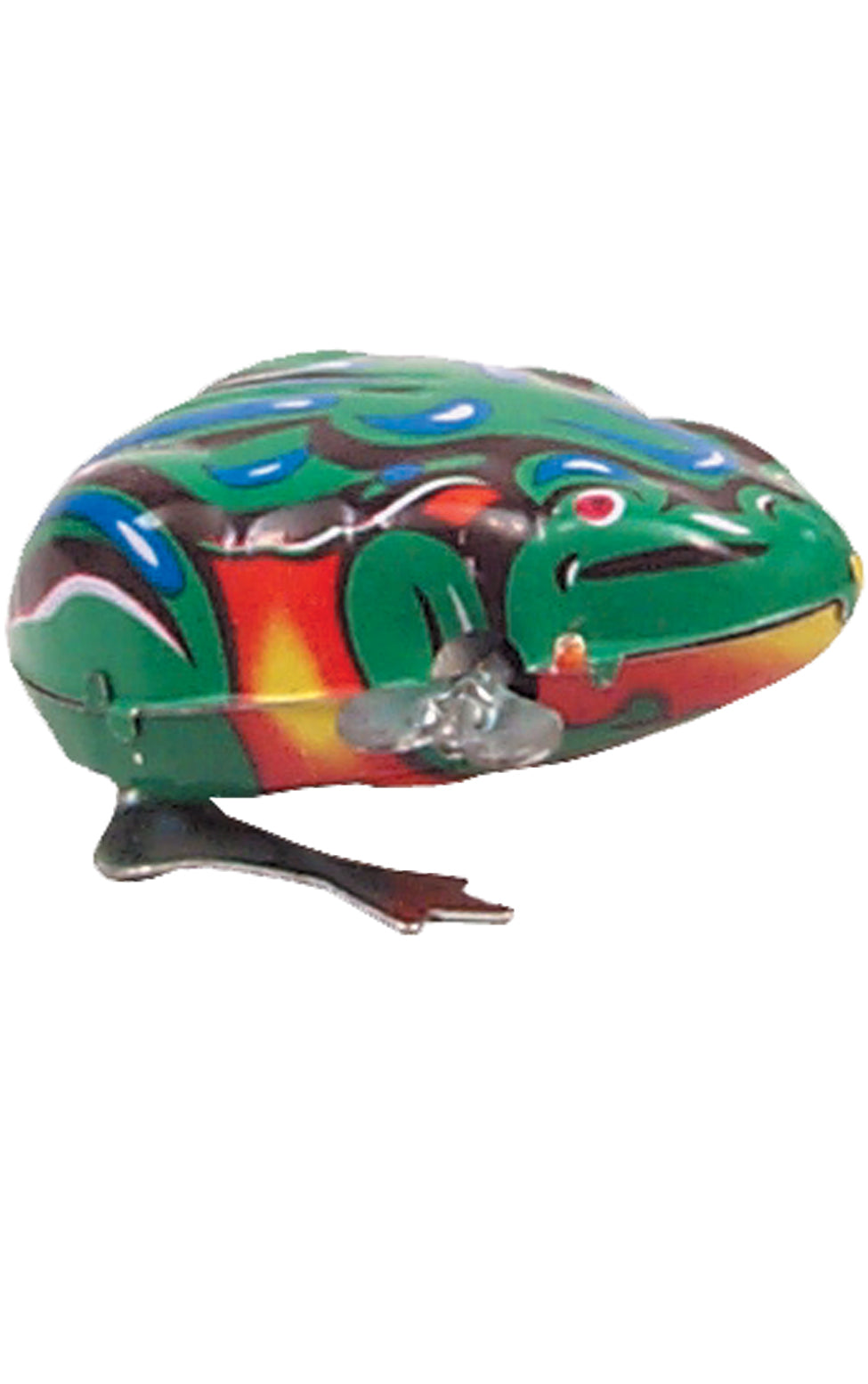 Tin wind-up jumping frog - collectible tin toy