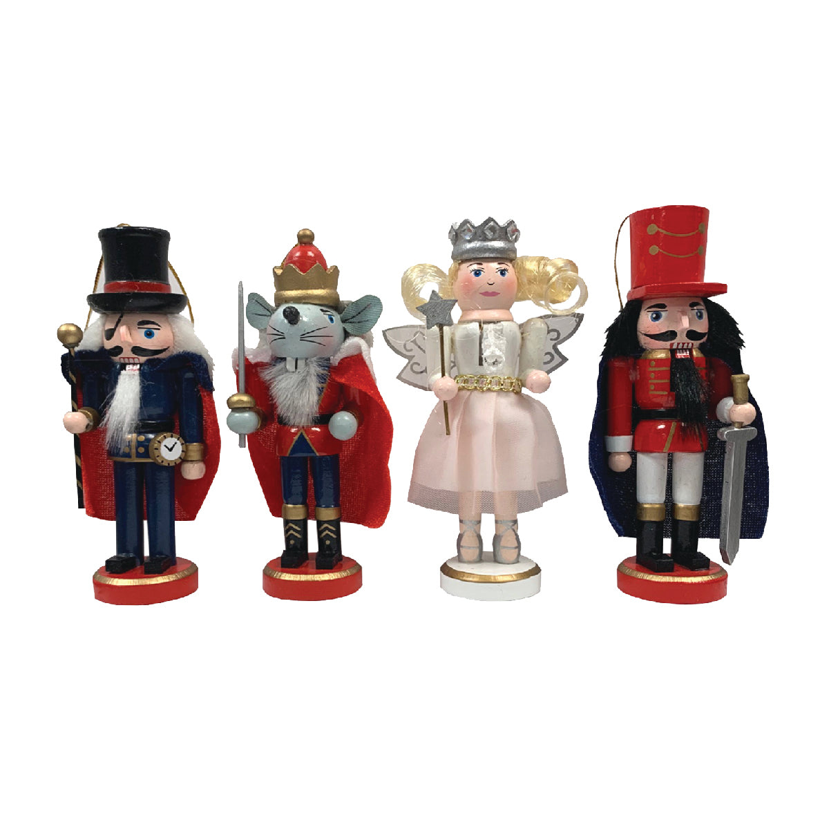 5″ Nutcracker Suite Ornaments, Set of 4