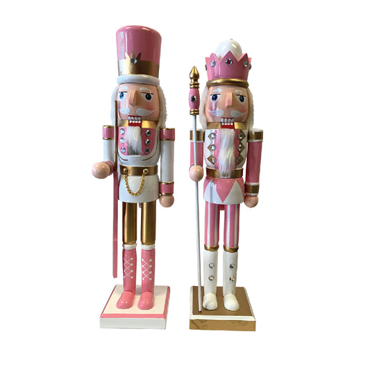 14″ Pink & Gold Nutcrackers, 2 Assorted