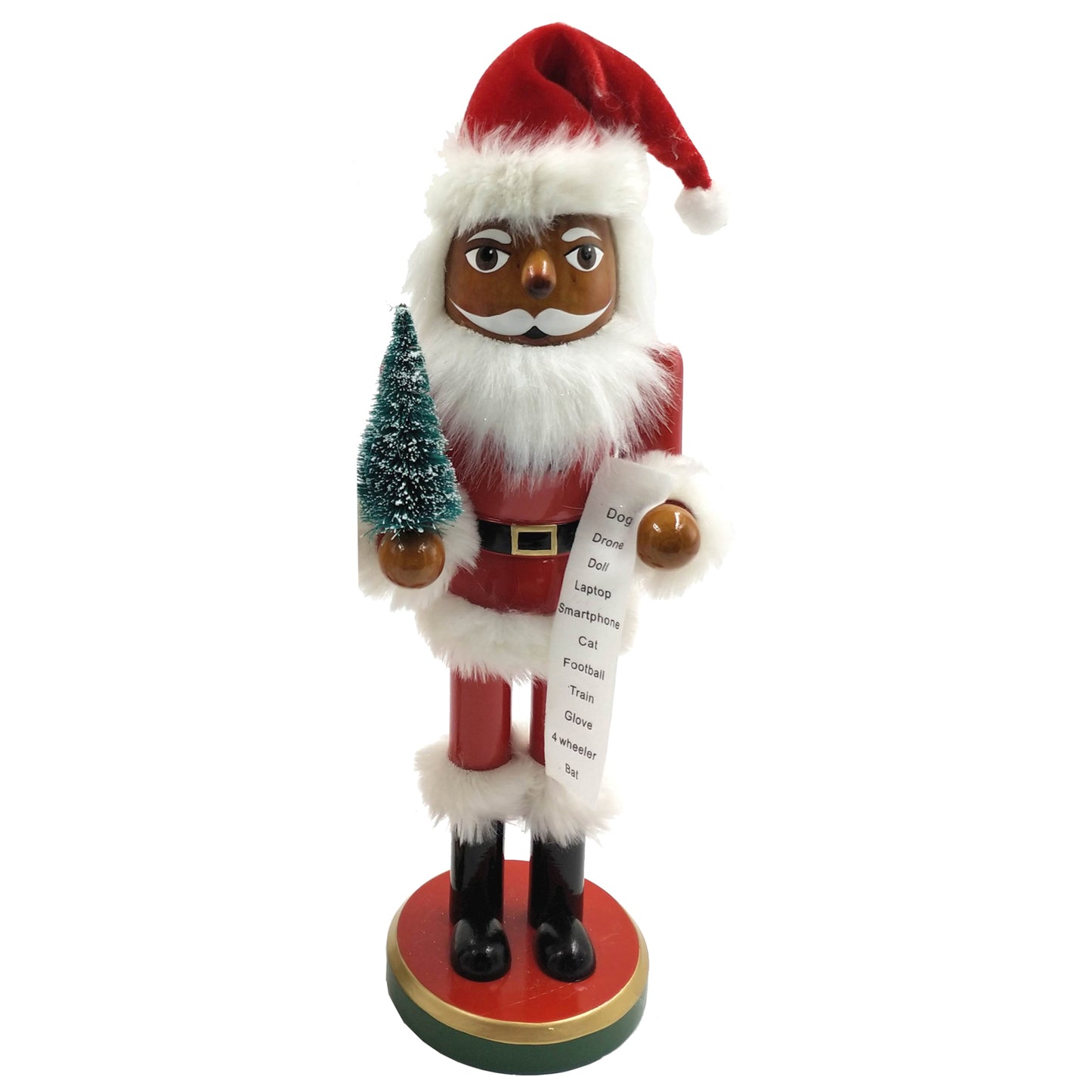 14″ AA Santa w/ Tree & List Nutcracker