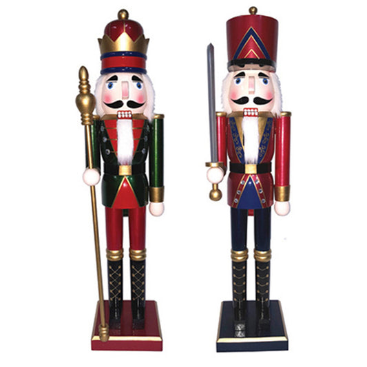 24″ King and Guard Nutcrackers, 2 Assorted