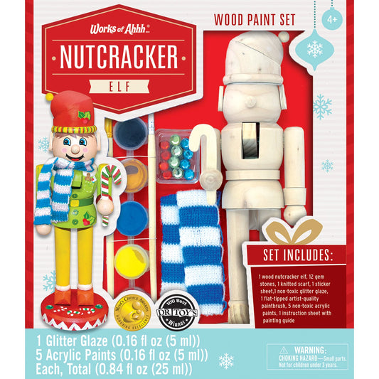 Holiday Craft Kit - Nutcracker Elf Wood Craft & Paint Kit